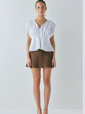 BLANCA LINEN TOP WHITE